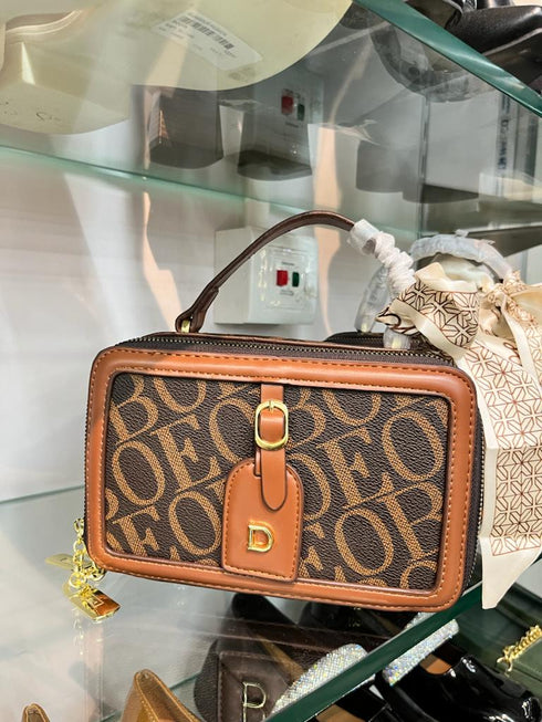 Fancy Scarf Decor Trendy Retro Box Handbag